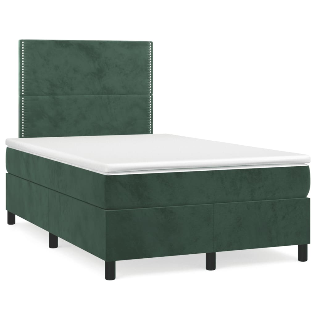 Sommier à lattes de lit avec matelas LED vert foncé 120x190 cm - XIOS