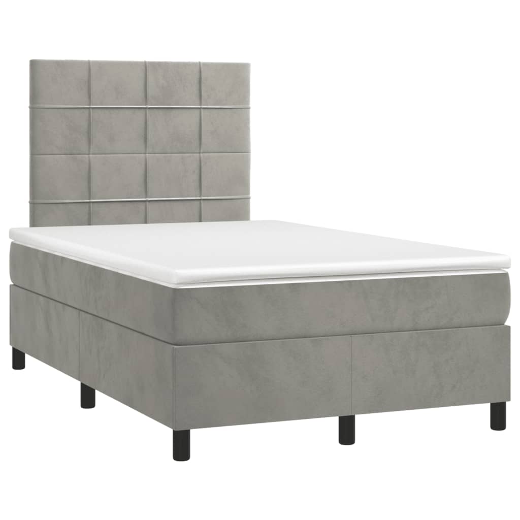 Sommier à lattes de lit avec matelas LED gris clair 120x190 cm - XIOS