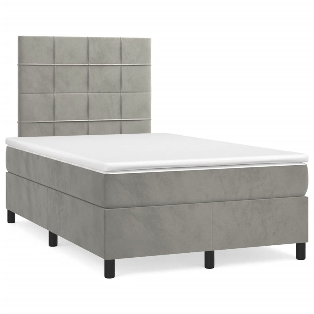 Sommier à lattes de lit avec matelas LED gris clair 120x190 cm - XIOS