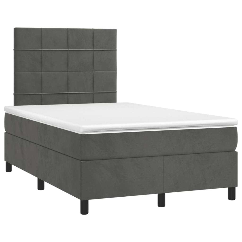 Sommier à lattes de lit avec matelas LED gris foncé 120x190 cm - XIOS