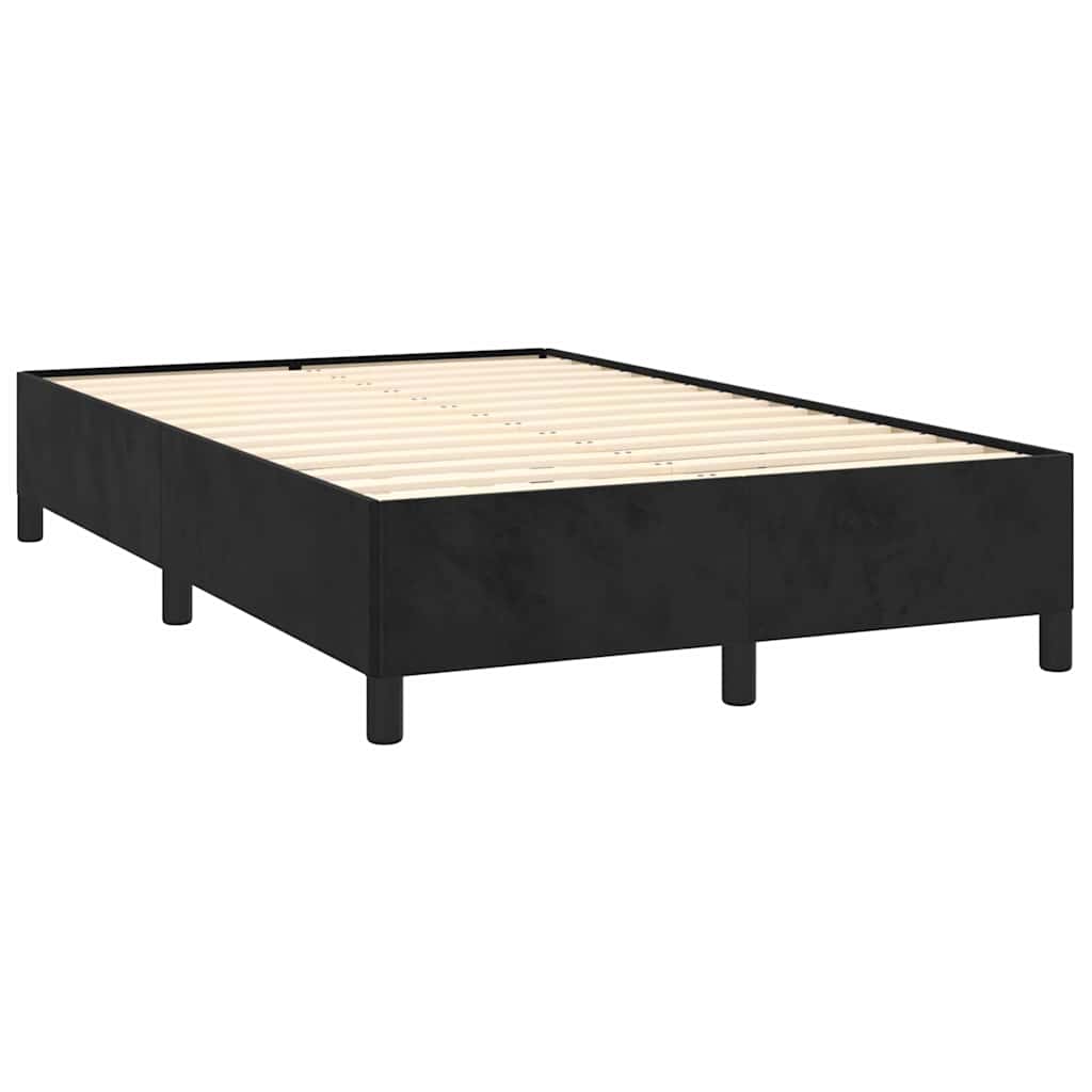 Sommier à lattes de lit et matelas LED noir 120x190 cm velours - XIOS