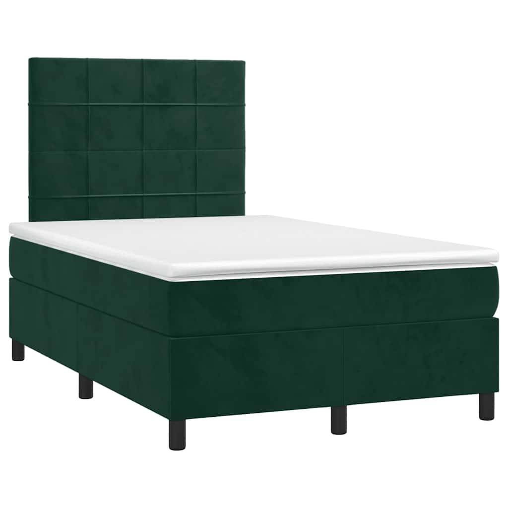 Sommier à lattes de lit avec matelas LED vert foncé 120x190 cm - XIOS