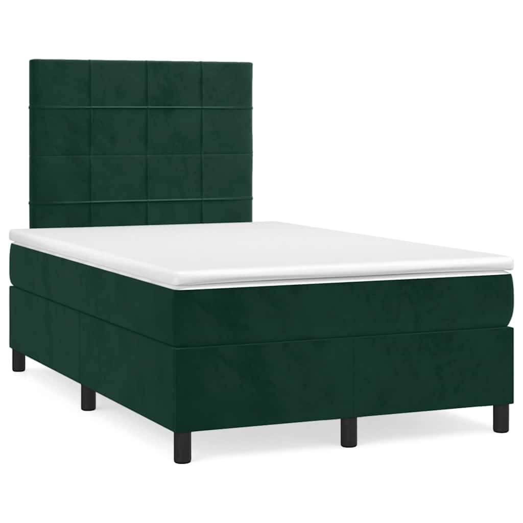 Sommier à lattes de lit avec matelas LED vert foncé 120x190 cm - XIOS