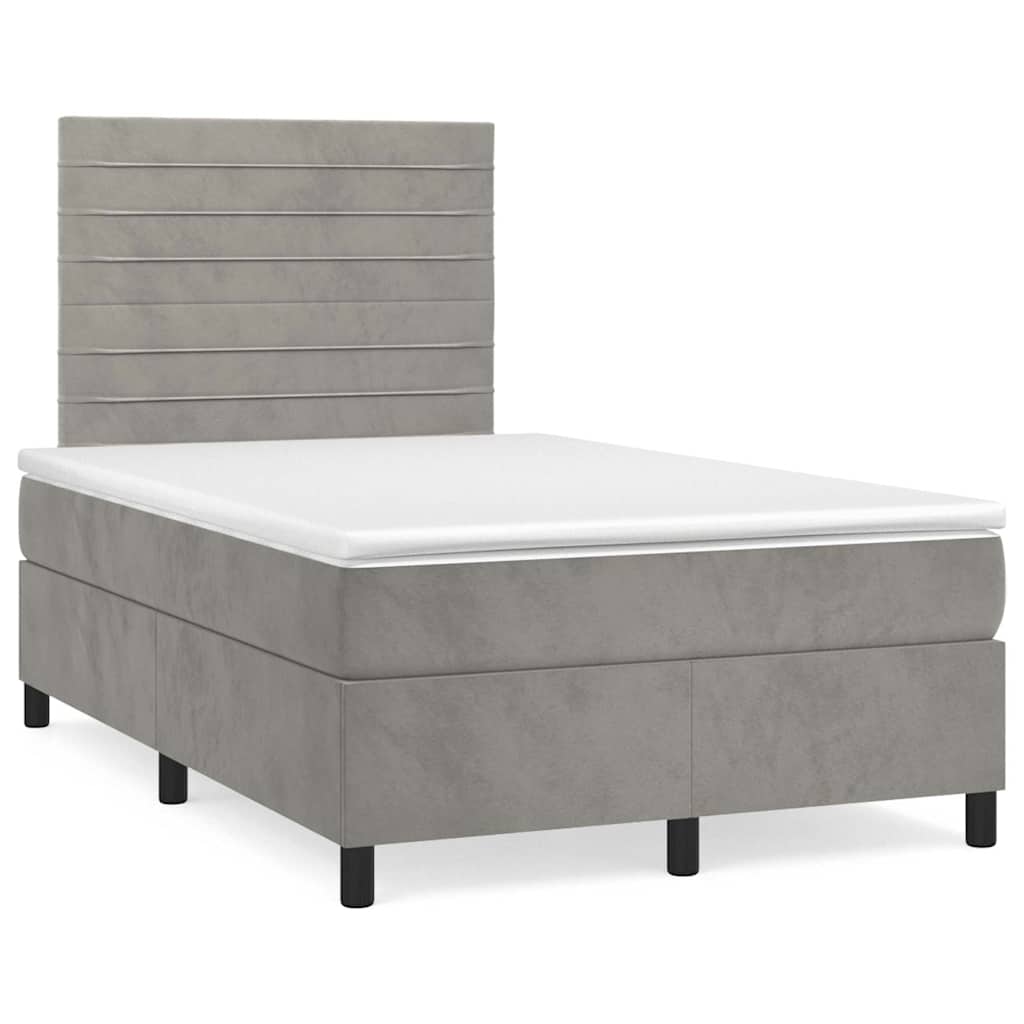 Sommier à lattes de lit avec matelas LED gris clair 120x190 cm - XIOS
