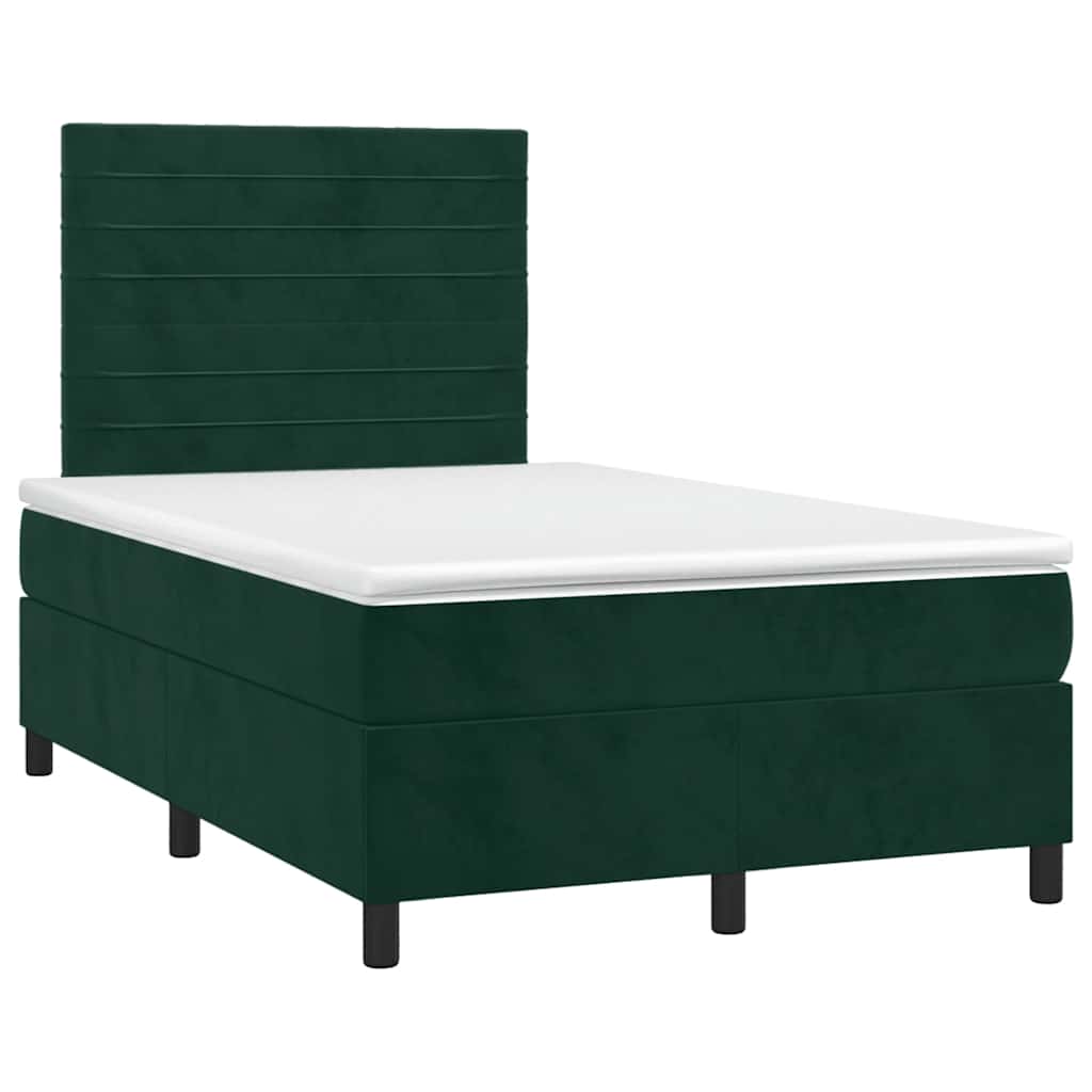 Sommier à lattes de lit avec matelas LED vert foncé 120x190 cm - XIOS