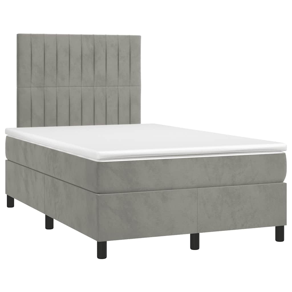 Sommier à lattes de lit avec matelas LED gris clair 120x190 cm - XIOS