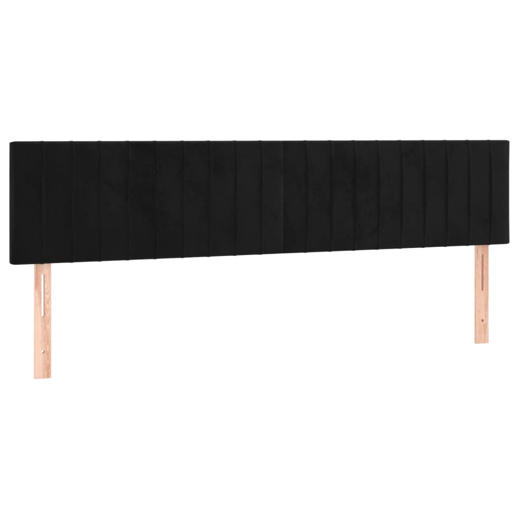 Sommier à lattes de lit et matelas LED noir 120x190 cm velours - XIOS