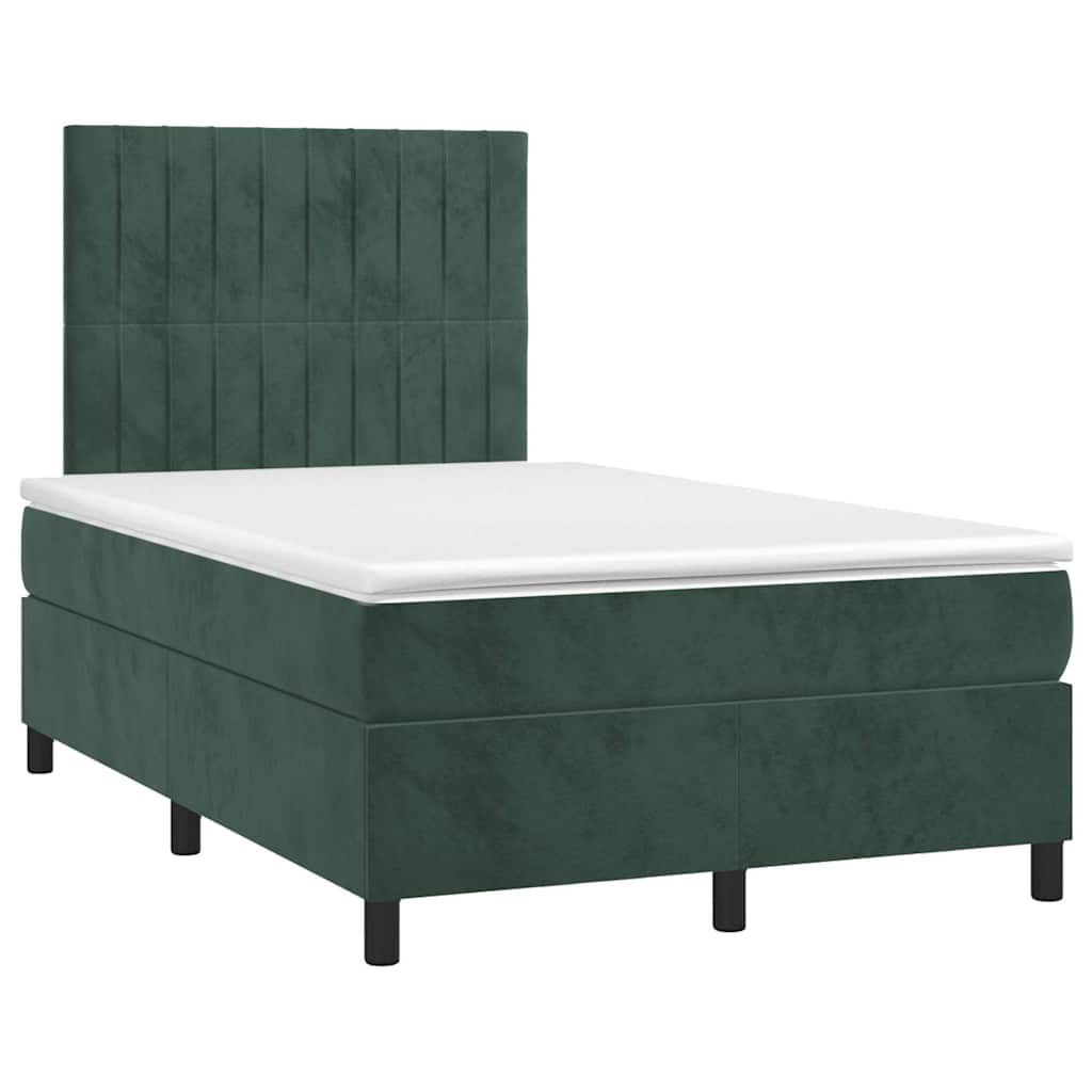 Sommier à lattes de lit avec matelas LED vert foncé 120x190 cm - XIOS