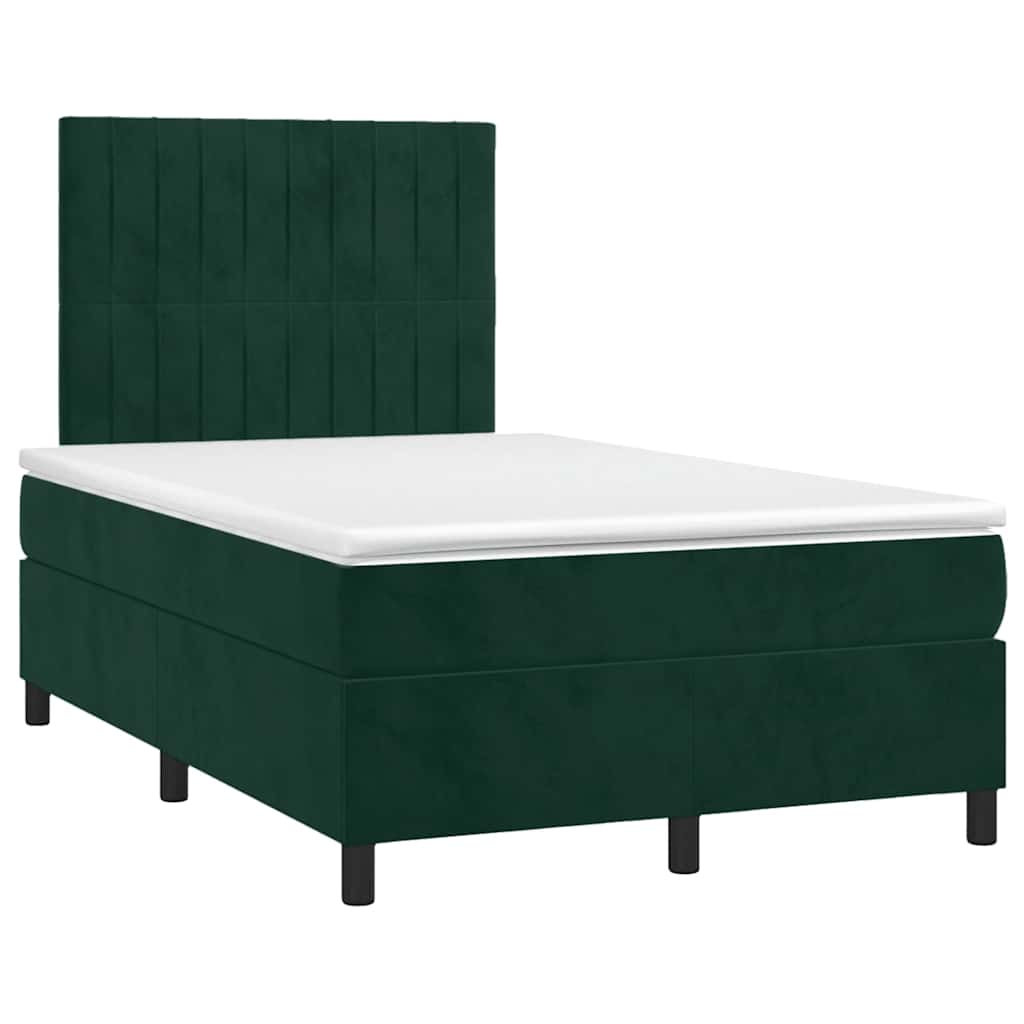 Sommier à lattes de lit avec matelas LED vert foncé 120x190 cm - XIOS