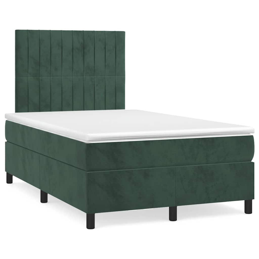 Sommier à lattes de lit avec matelas LED vert foncé 120x190 cm - XIOS