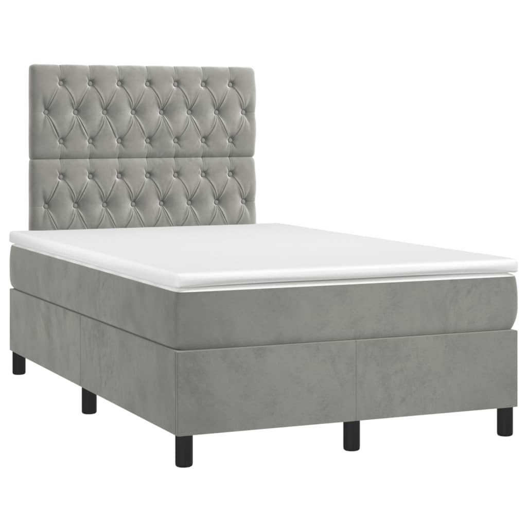 Sommier à lattes de lit avec matelas LED gris clair 120x190 cm - XIOS