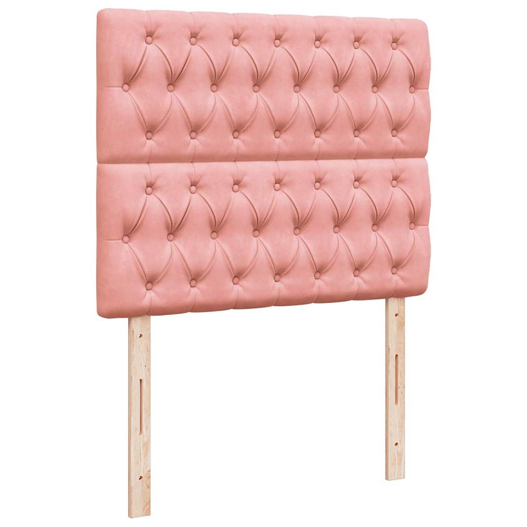Sommier à lattes de lit et matelas LED rose 120x190 cm velours - XIOS