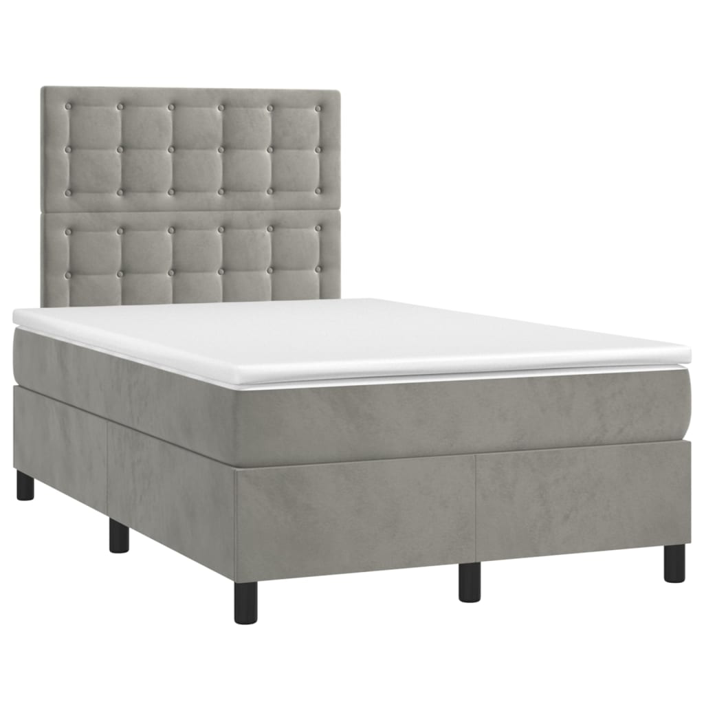 Sommier à lattes de lit avec matelas LED gris clair 120x190 cm - XIOS