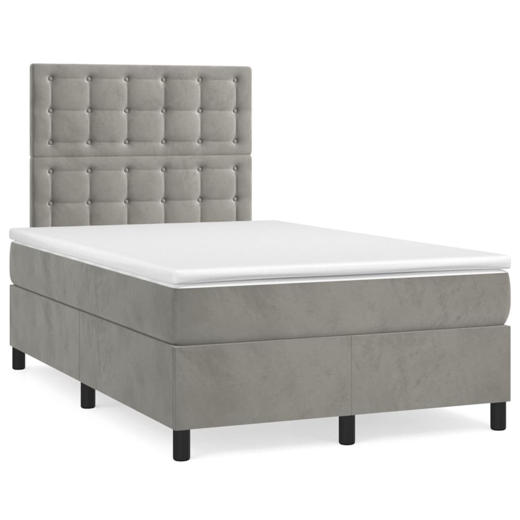 Sommier à lattes de lit avec matelas LED gris clair 120x190 cm - XIOS