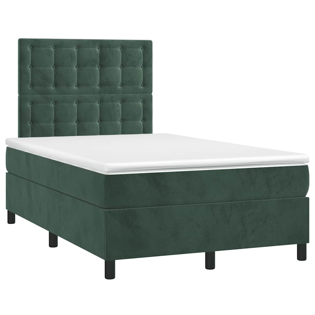 Sommier à lattes de lit avec matelas LED vert foncé 120x190 cm - XIOS