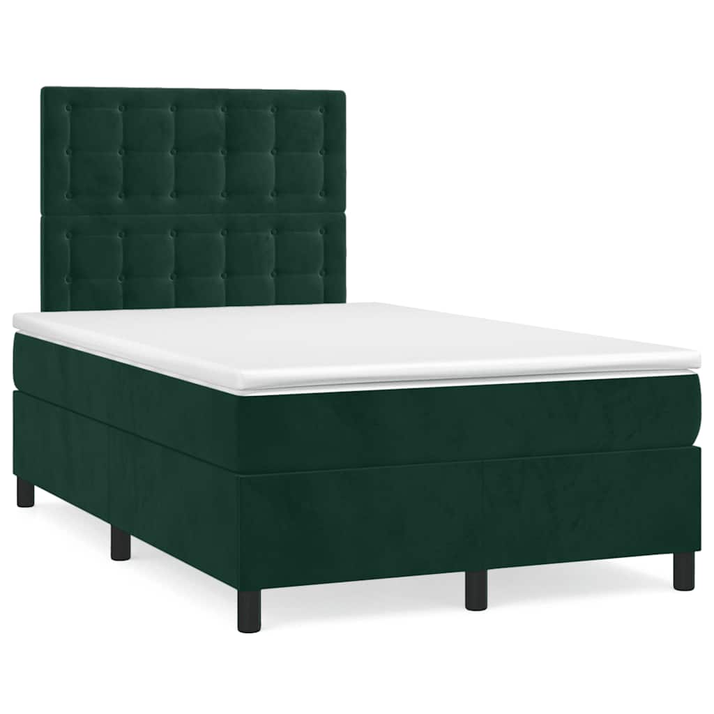 Sommier à lattes de lit avec matelas LED vert foncé 120x190 cm - XIOS