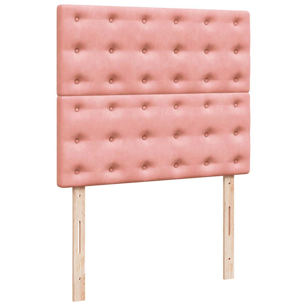 Sommier à lattes de lit et matelas LED rose 120x190 cm velours - XIOS