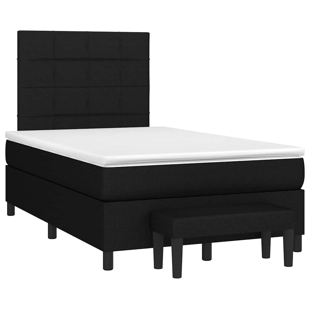 Sommier à lattes de lit avec matelas noir 120x190 cm tissu - XIOS