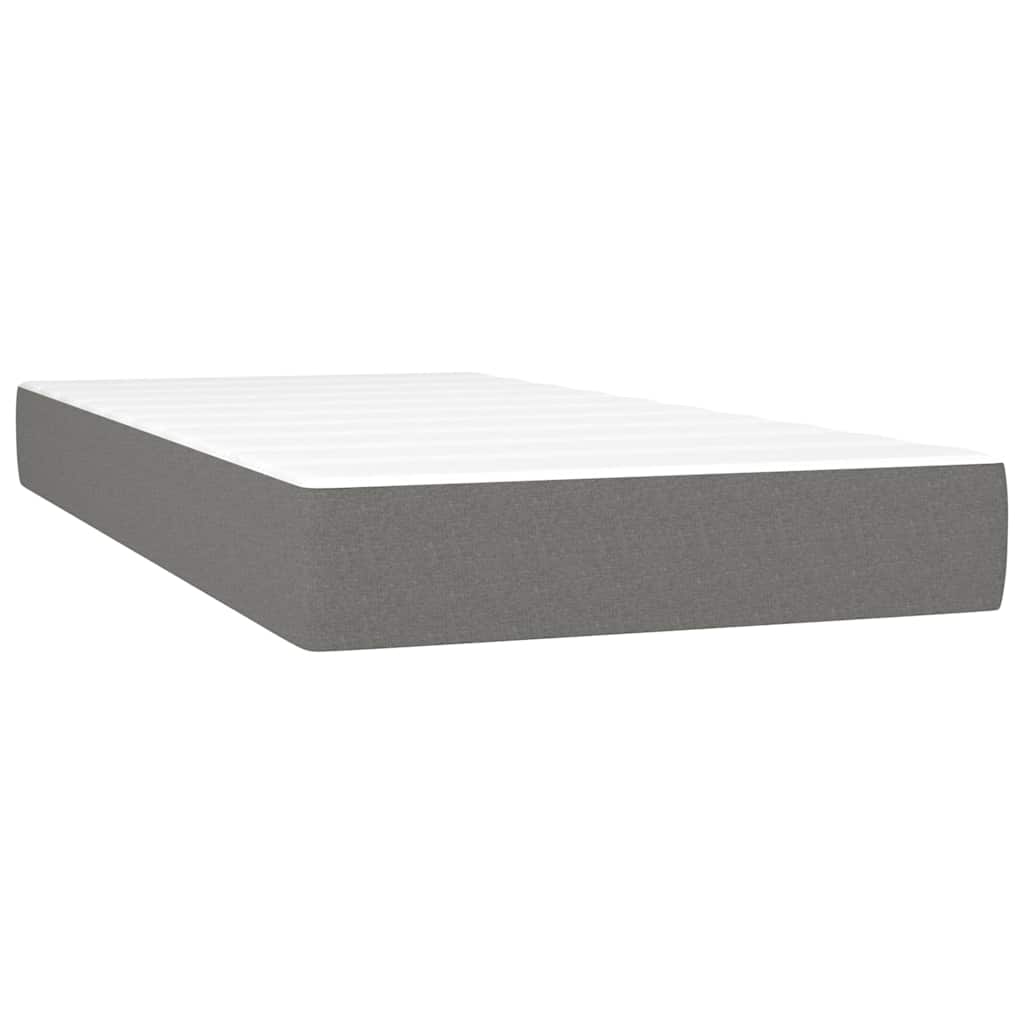 Sommier à lattes de lit avec matelas gris foncé 120x190cm tissu - XIOS