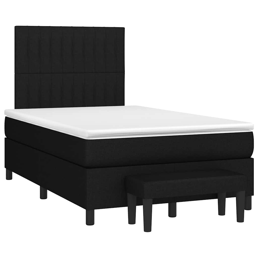 Sommier à lattes de lit avec matelas noir 120x190 cm tissu - XIOS