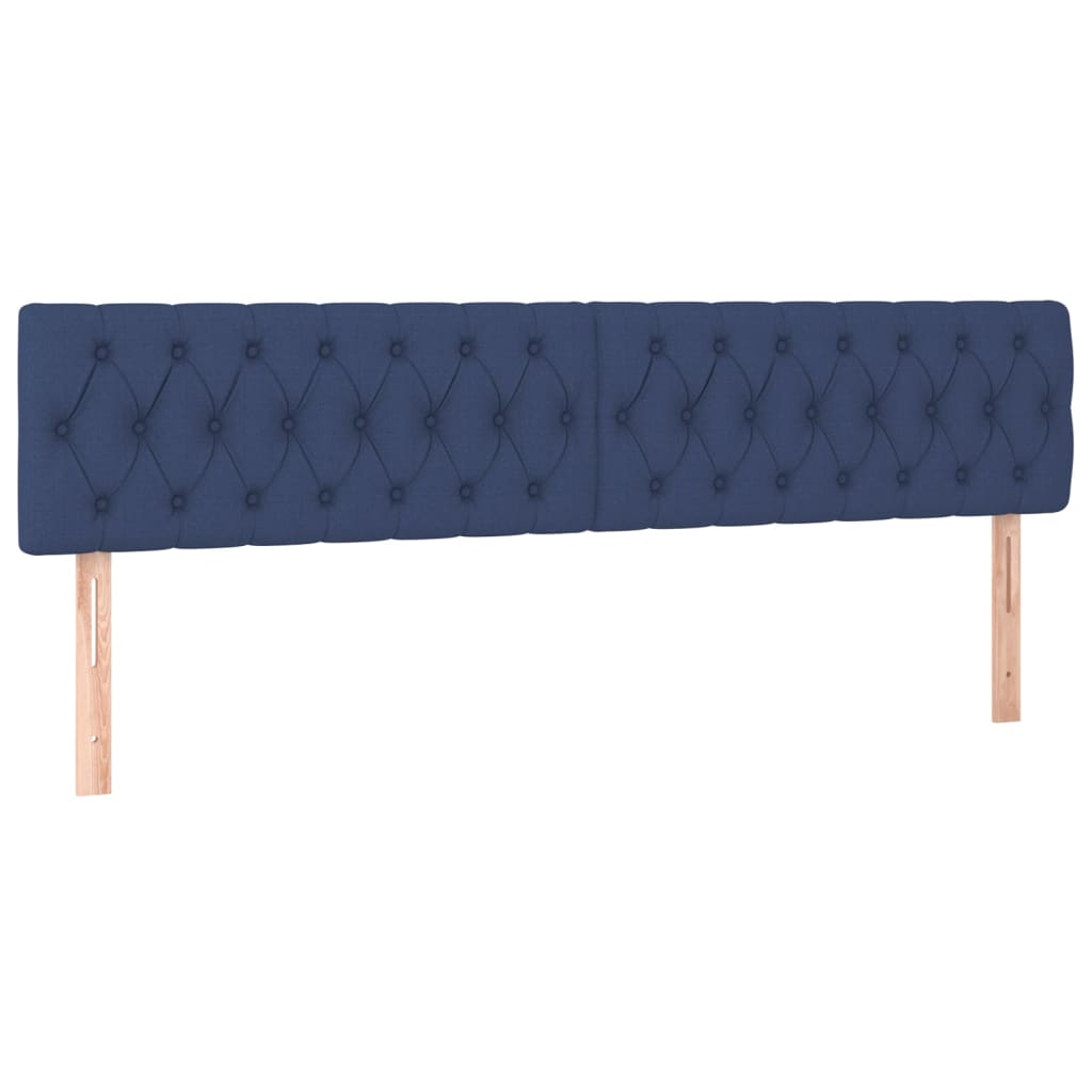 Sommier à lattes de lit avec matelas bleu 120x190 cm tissu - XIOS