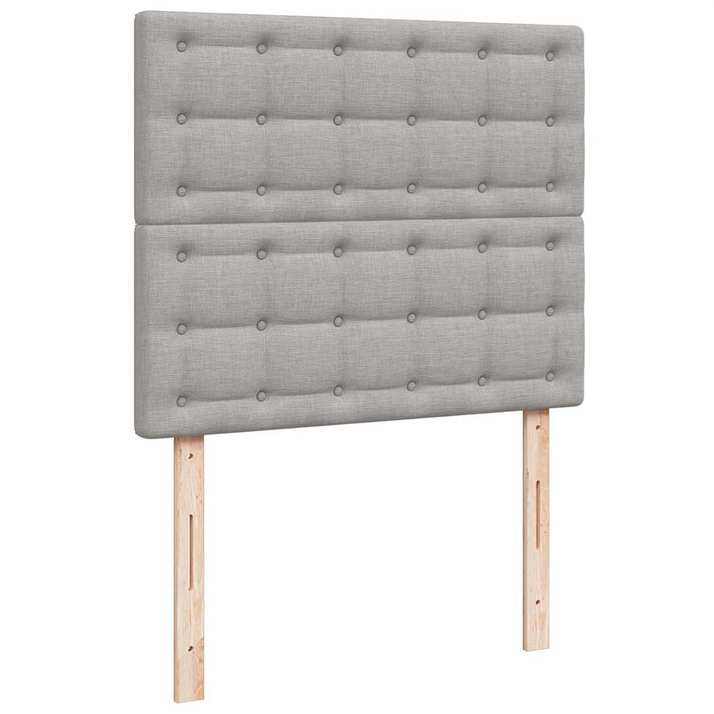 Sommier à lattes de lit et matelas gris clair 120x190 cm tissu - XIOS