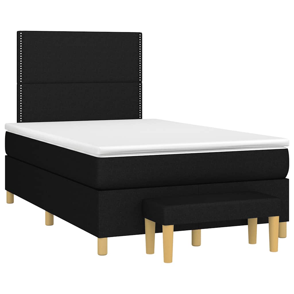 Sommier à lattes de lit avec matelas noir 120x190 cm tissu - XIOS