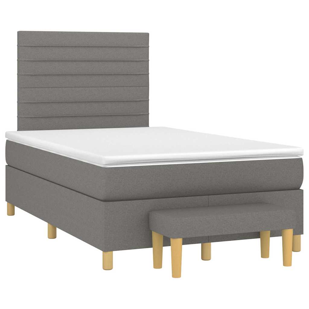 Sommier à lattes de lit avec matelas noir 120x190 cm tissu - XIOS