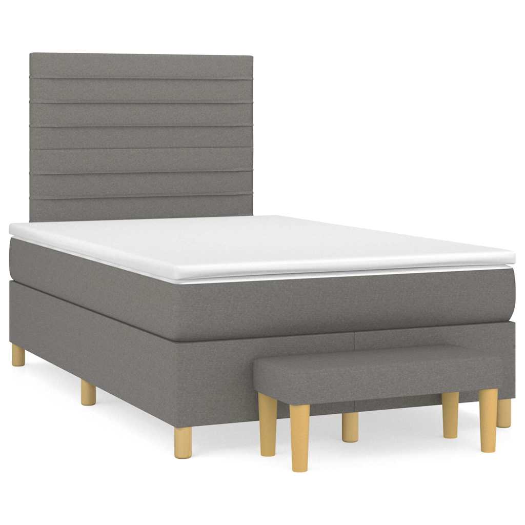 Sommier à lattes de lit avec matelas noir 120x190 cm tissu - XIOS