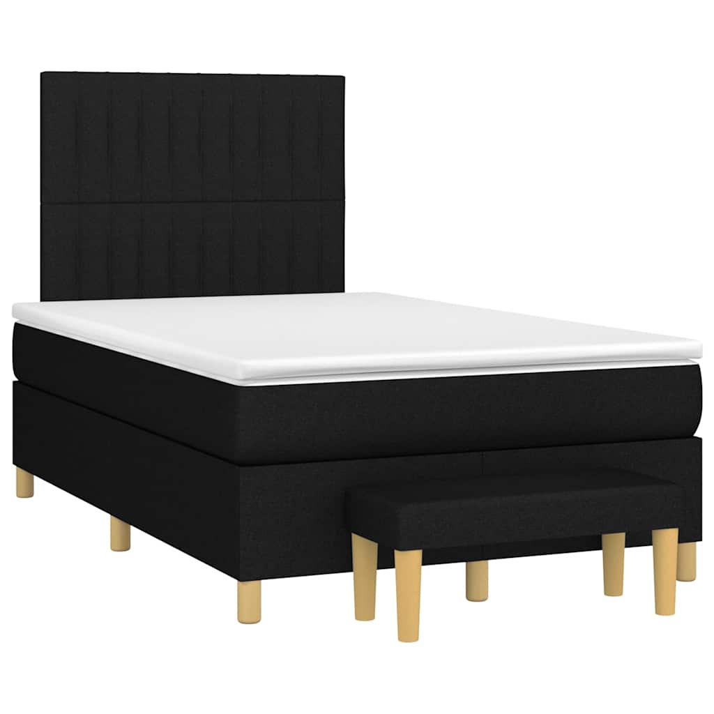 Sommier à lattes de lit avec matelas noir 120x190 cm tissu - XIOS