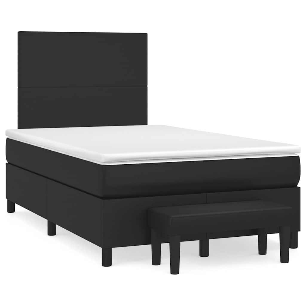 Sommier à lattes de lit avec matelas noir 120x190 cm similicuir - XIOS