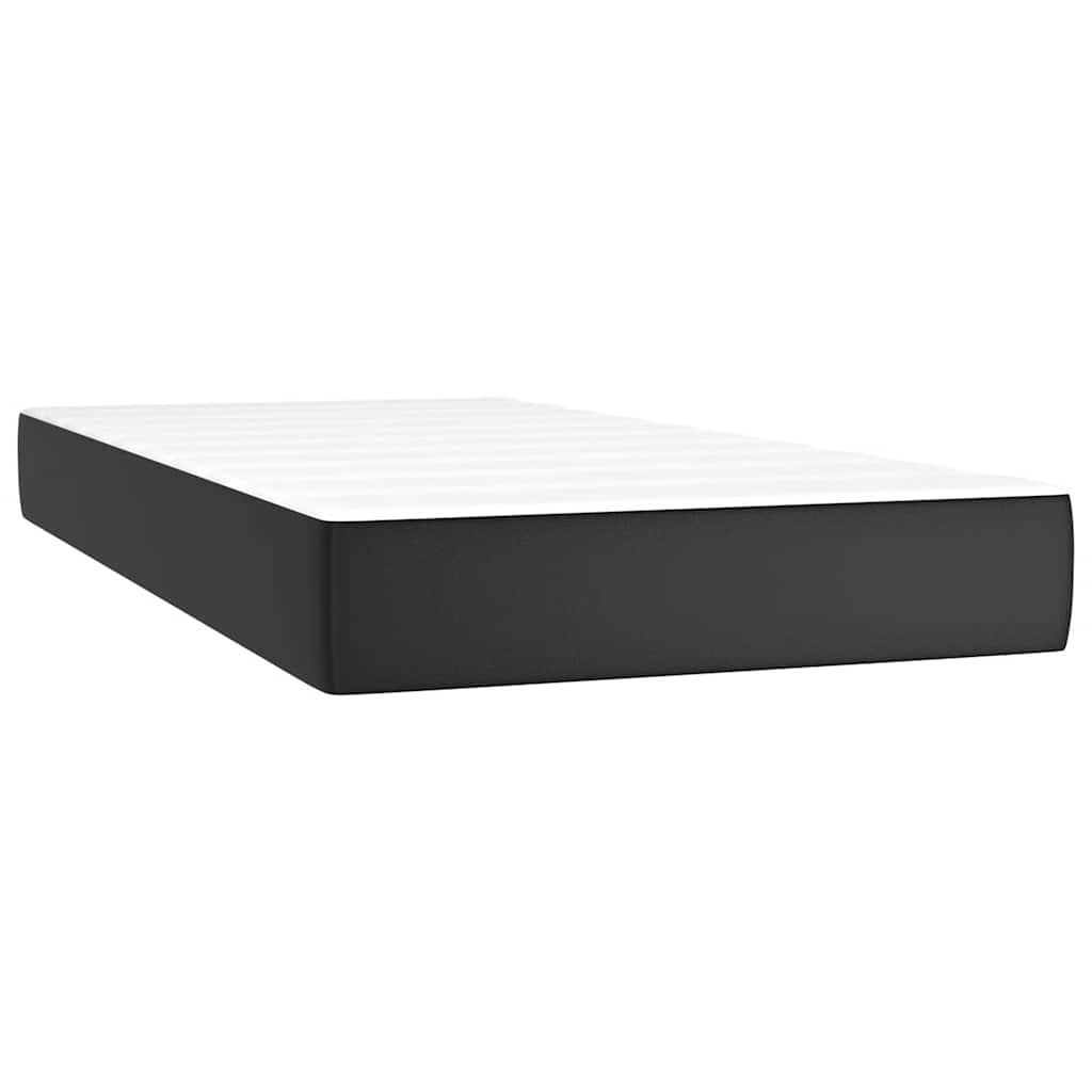 Sommier à lattes de lit avec matelas noir 120x190 cm similicuir - XIOS