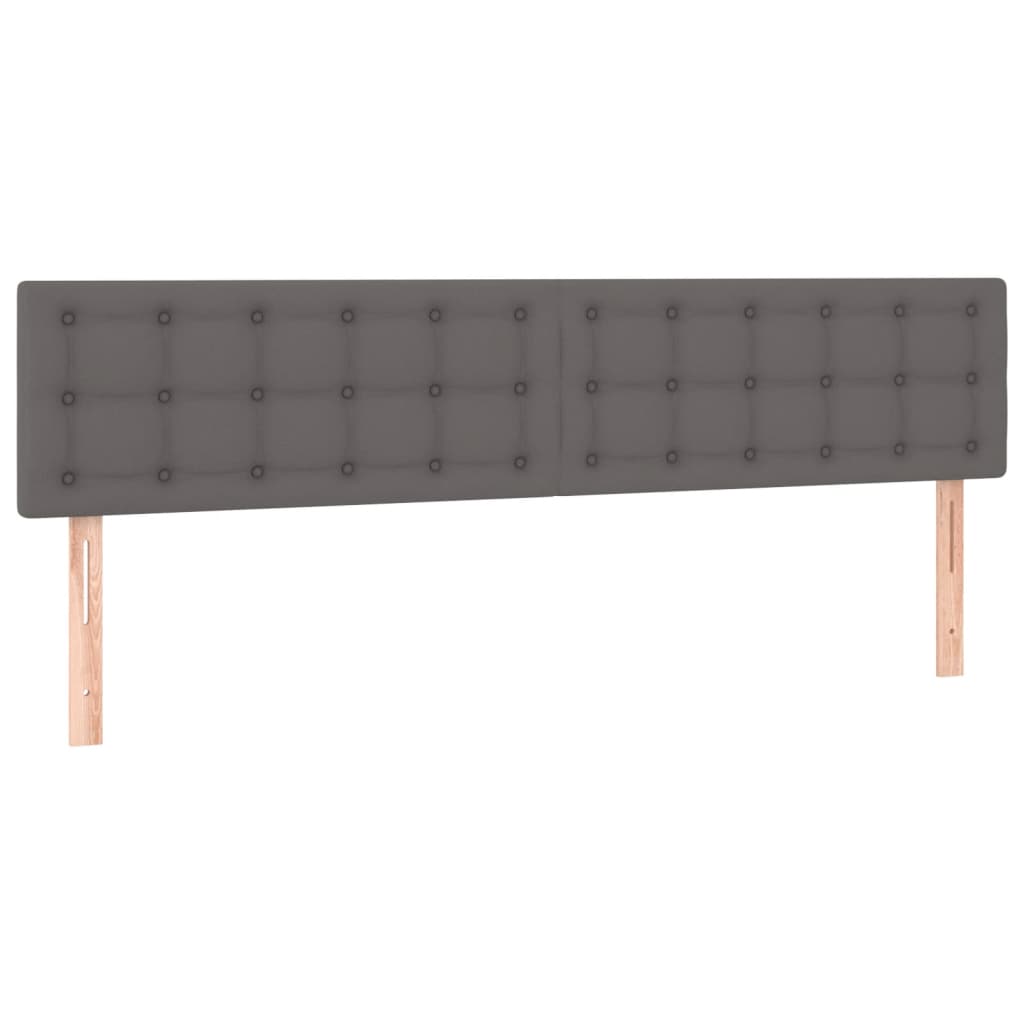 Sommier à lattes de lit avec matelas gris 120x190 cm similicuir - XIOS