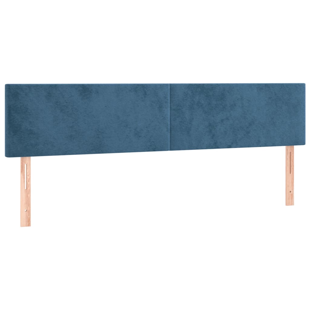 Sommier à lattes de lit et matelas bleu foncé 120x190cm velours - XIOS
