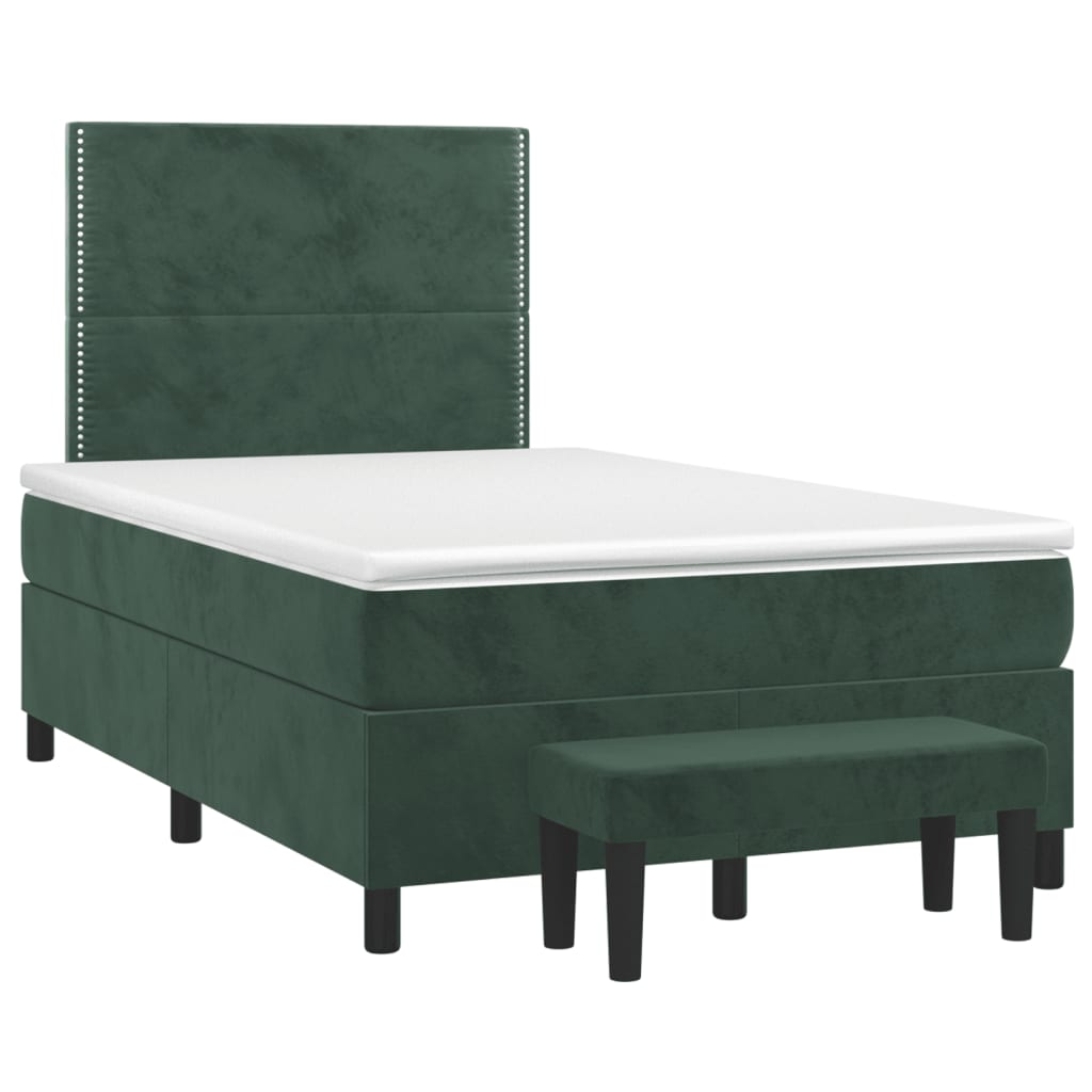 Sommier à lattes de lit avec matelas vert foncé 120x190 cm - XIOS