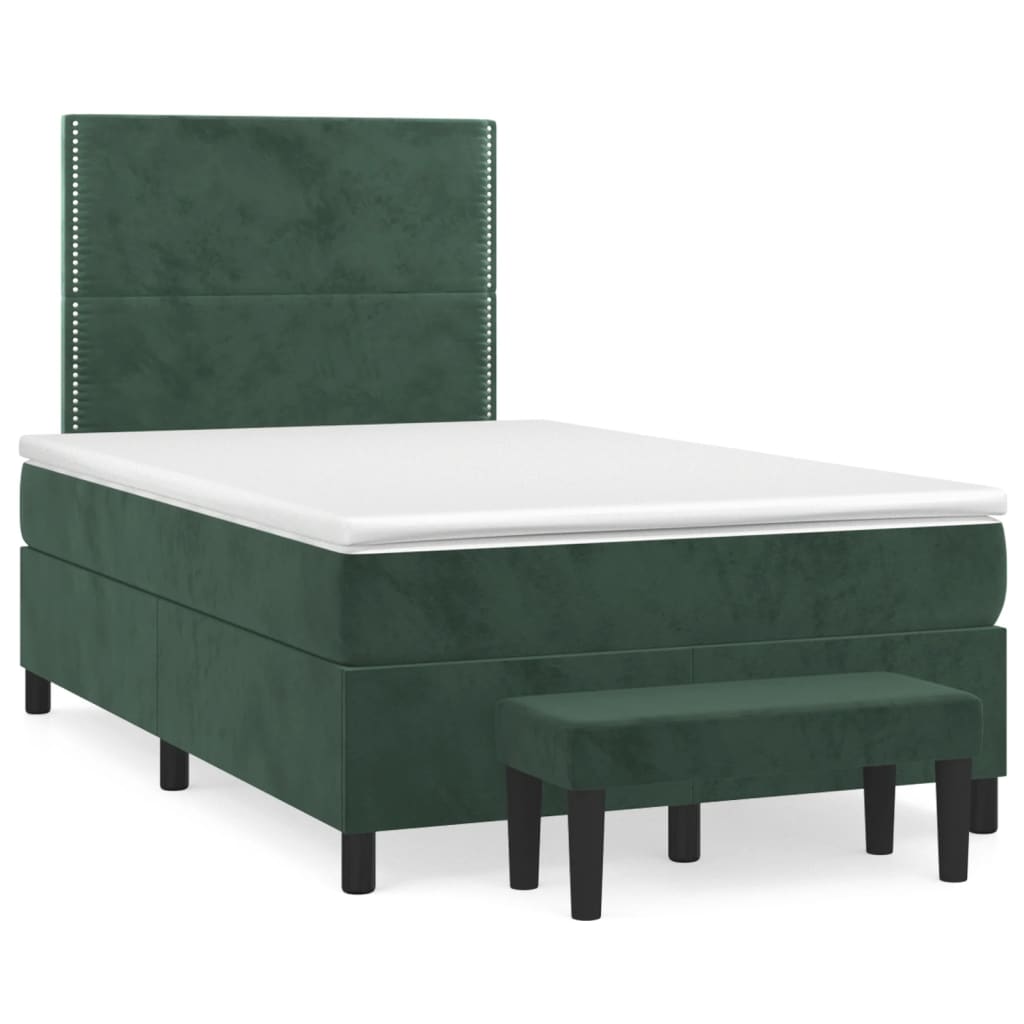 Sommier à lattes de lit avec matelas vert foncé 120x190 cm - XIOS