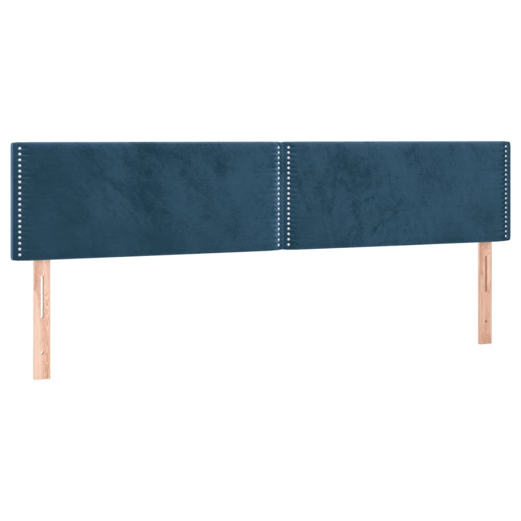 Sommier à lattes de lit et matelas bleu foncé 120x190cm velours - XIOS