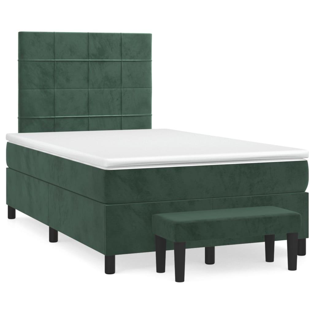 Sommier à lattes de lit avec matelas vert foncé 120x190 cm - XIOS