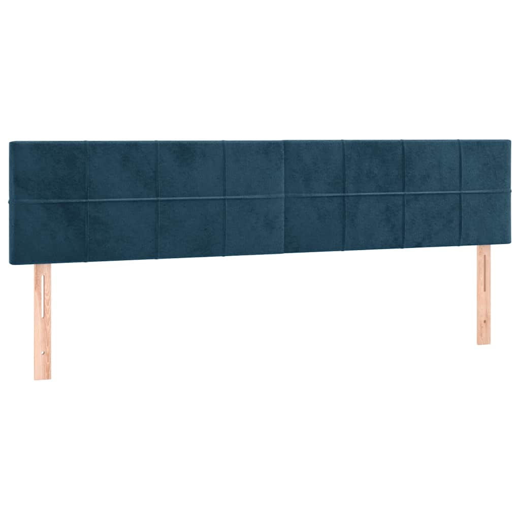 Sommier à lattes de lit et matelas bleu foncé 120x190cm velours - XIOS