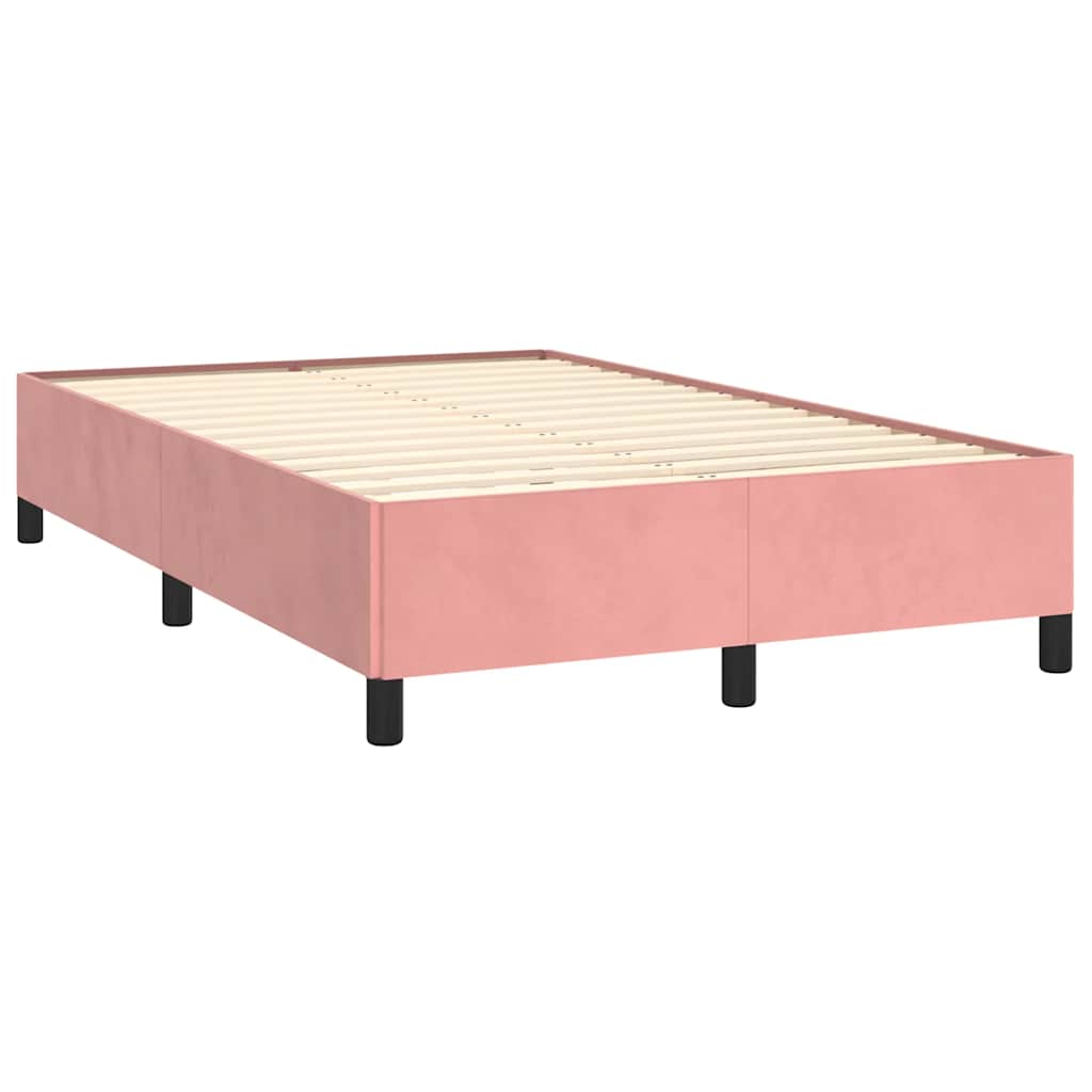 Sommier à lattes de lit avec matelas rose 120x190 cm velours - XIOS