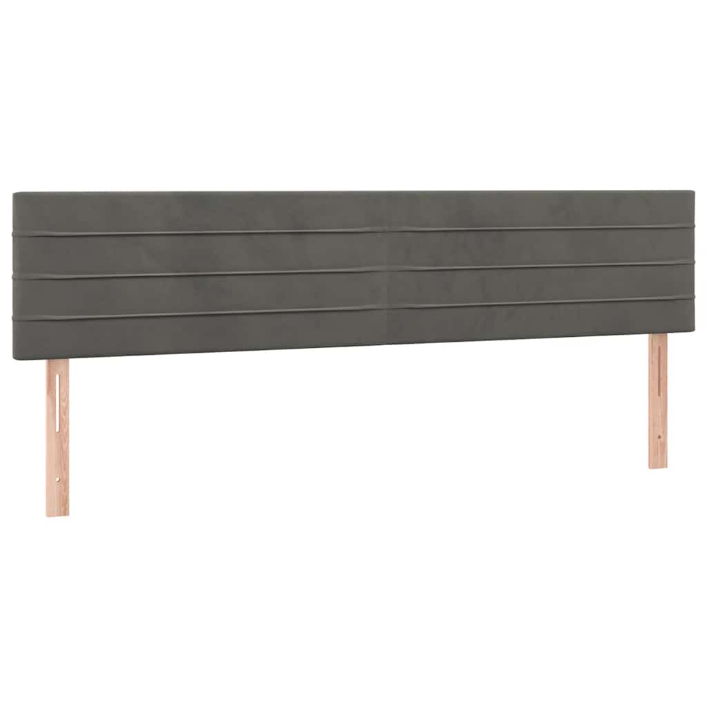 Sommier à lattes de lit et matelas gris foncé 120x190cm velours - XIOS