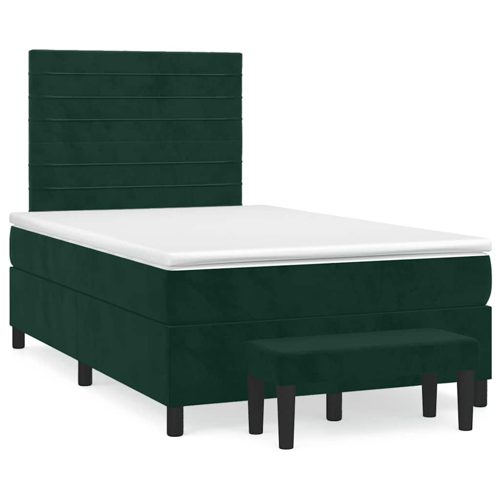 Sommier à lattes de lit avec matelas vert foncé 120x190 cm - XIOS