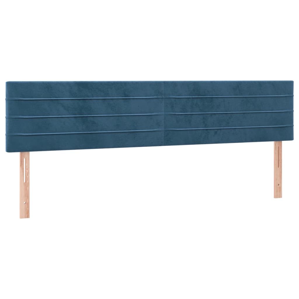 Sommier à lattes de lit et matelas bleu foncé 120x190cm velours - XIOS