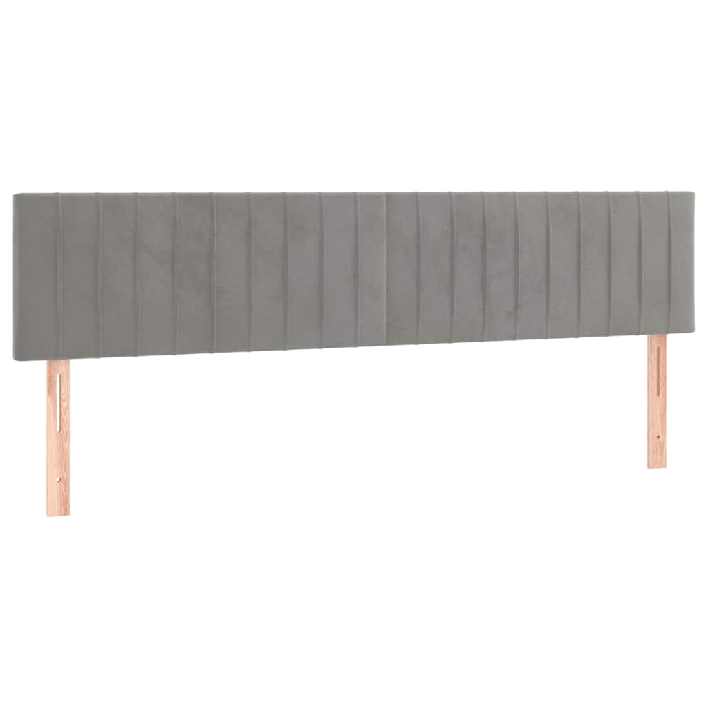 Sommier à lattes de lit et matelas gris clair 120x190cm velours - XIOS