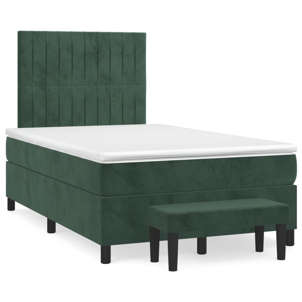 Sommier à lattes de lit avec matelas vert foncé 120x190 cm - XIOS