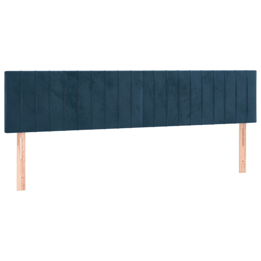Sommier à lattes de lit et matelas bleu foncé 120x190cm velours - XIOS