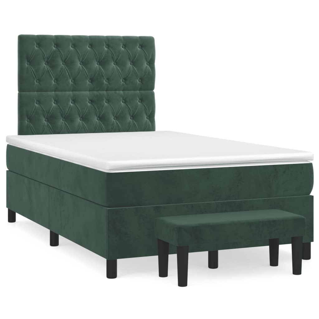 Sommier à lattes de lit avec matelas vert foncé 120x190 cm - XIOS