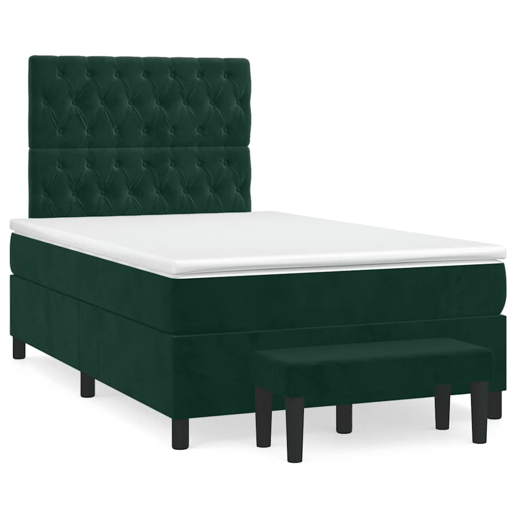 Sommier à lattes de lit avec matelas vert foncé 120x190 cm - XIOS