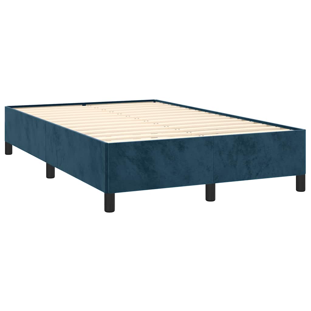 Sommier à lattes de lit et matelas bleu foncé 120x190cm velours - XIOS