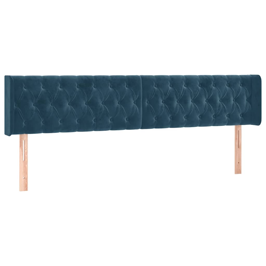 Sommier à lattes de lit et matelas bleu foncé 120x190cm velours - XIOS